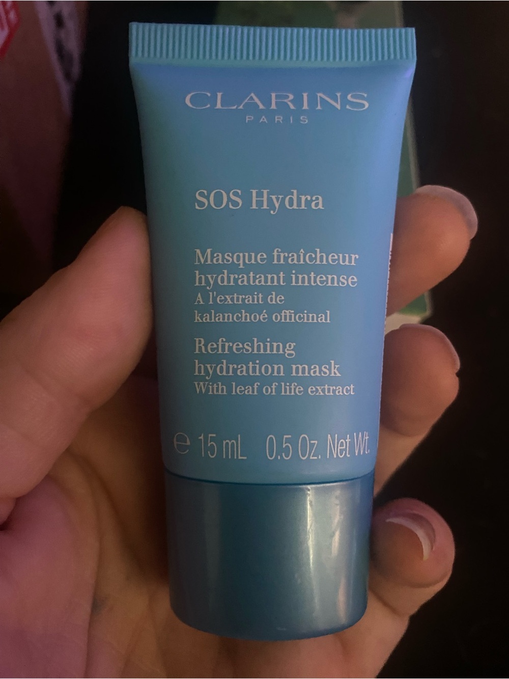 BUNDLE OF 2 Clarins SOS Hydra Refreshing Hydration Mask - Light Blue Tube
